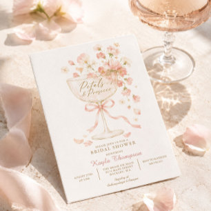 Petals & Prosecco Floral Bridal Shower Invitation