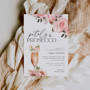Petals & Prosecco Floral Bridal Shower Invitation