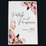 Petals & Prosecco Floral Bridal Shower Medium Gift Bag<br><div class="desc">Petals & Prosecco Floral Bridal Shower Medium Gift Bag</div>