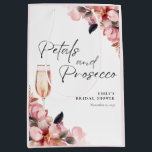 Petals & Prosecco Floral Bridal Shower Medium Gift Bag<br><div class="desc">Petals & Prosecco Floral Bridal Shower Medium Gift Bag</div>