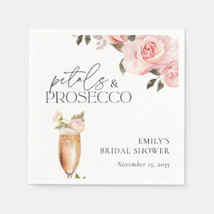 Petals & Prosecco Floral Bridal Shower Napkin
