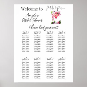 Petals & Prosecco Floral Bridal Shower Seating Poster