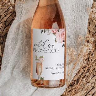 Petals & Prosecco Floral Bridal Shower Wine Label