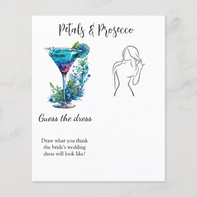 Petals & Prosecco Guess Dress BBridal Shower Game (Front)