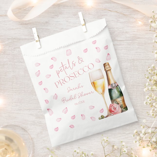 Petals & Prosecco Mimosa Champagne Bridal Shower  Favour Bags (Clipped)