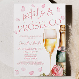 Petals & Prosecco Mimosa Champagne Bridal Shower  Invitation