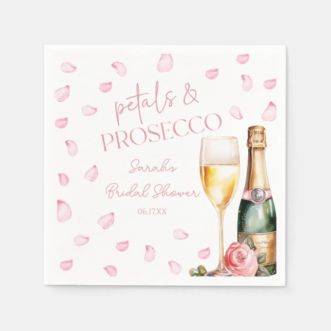 Petals & Prosecco Mimosa Champagne Bridal Shower  Napkin (Front)