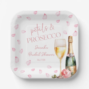 Petals & Prosecco Mimosa Champagne Bridal Shower Paper Plate