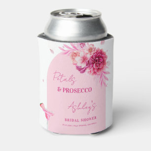 Petals Prosecco Pink Floral Bridal Shower Favour Can Cooler