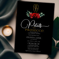 Petals Prosecco Red Roses Gold Dark Bridal Shower