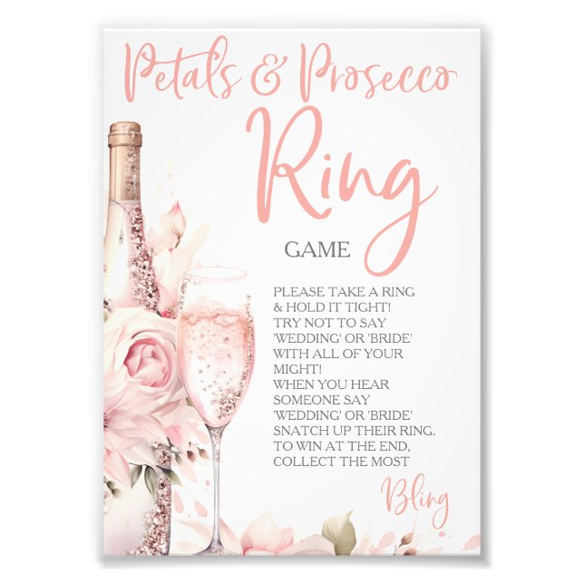 Petals & Prosecco Ring Game Hunt Rings Photo Print (Front)