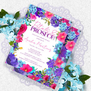 Petals & Prosecco Summer Floral Bridal Shower Invitation