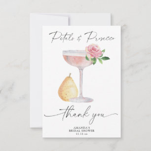 Petals & Prosecco - thank you bridal shower Card