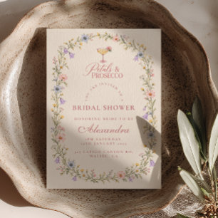 Petals & Prosecco Wildflower Bridal Shower Invitation