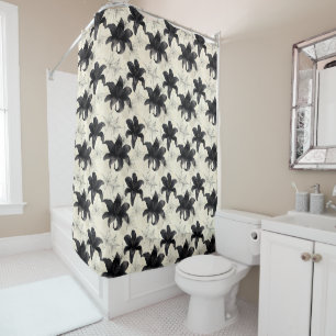 Petals & Webs – Gothic Bloom in Tangled Silence Shower Curtain