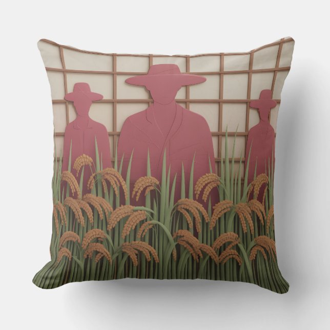 Petani Rice Carve 3d Batik Motif Cushion (Front)