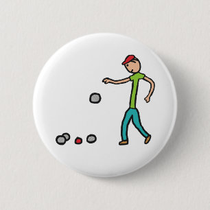 Petanque 6 Cm Round Badge