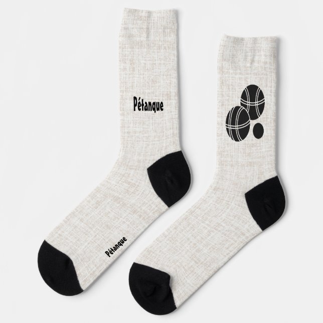 Pétanque, Balls, Boules and Cochonnet Silhouette Socks (Left)