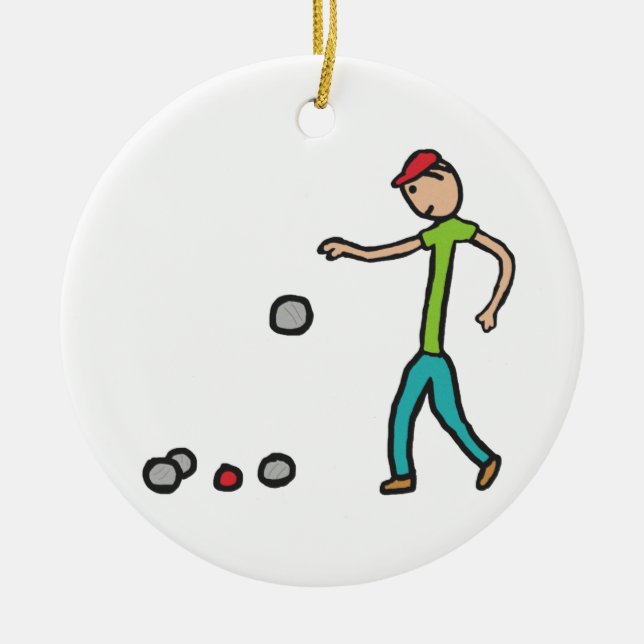 Petanque Ceramic Tree Decoration (Front)