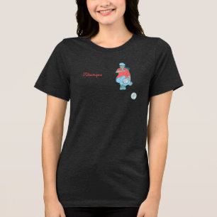 Pétanque, Female boule player in red Tri-Blend Shirt
