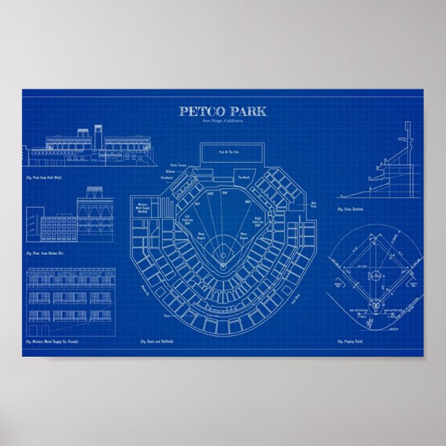 PETCO Park  Blueprint English Poster (Front)