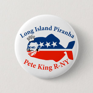 Pete King Long Island Piranha 6 Cm Round Badge