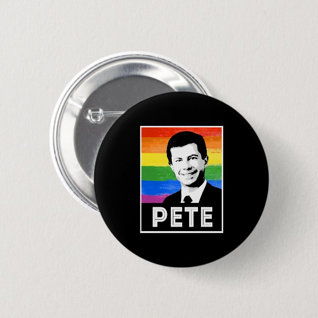 Pete LGBT Flag 6 Cm Round Badge (Front & Back)