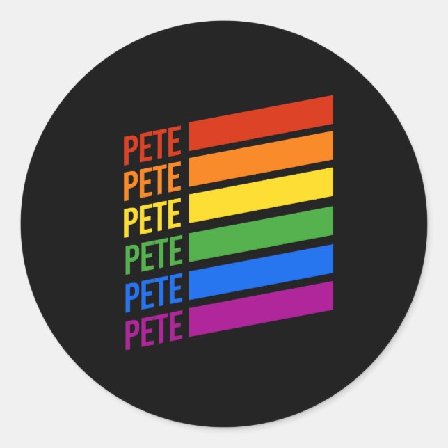 Pete LGBT Rainbow Classic Round Sticker (Front)