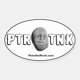 Pete on Town Neck Oval Sticker