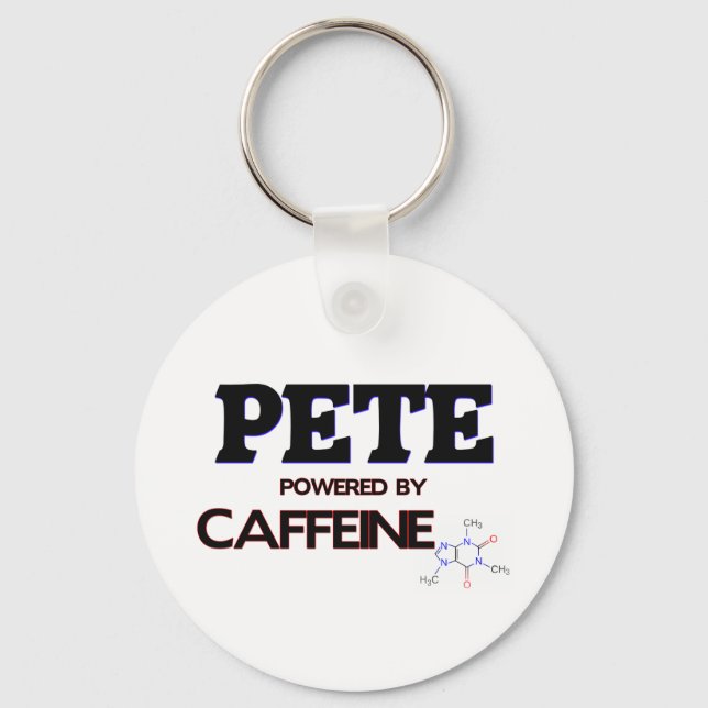 Pete Powered by Caffeine Key Ring (Front)