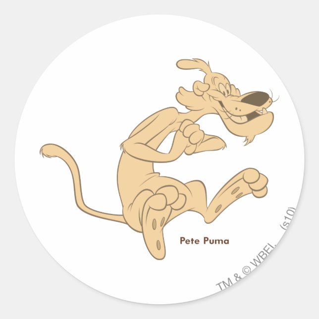Pete Puma Excited Classic Round Sticker (Front)