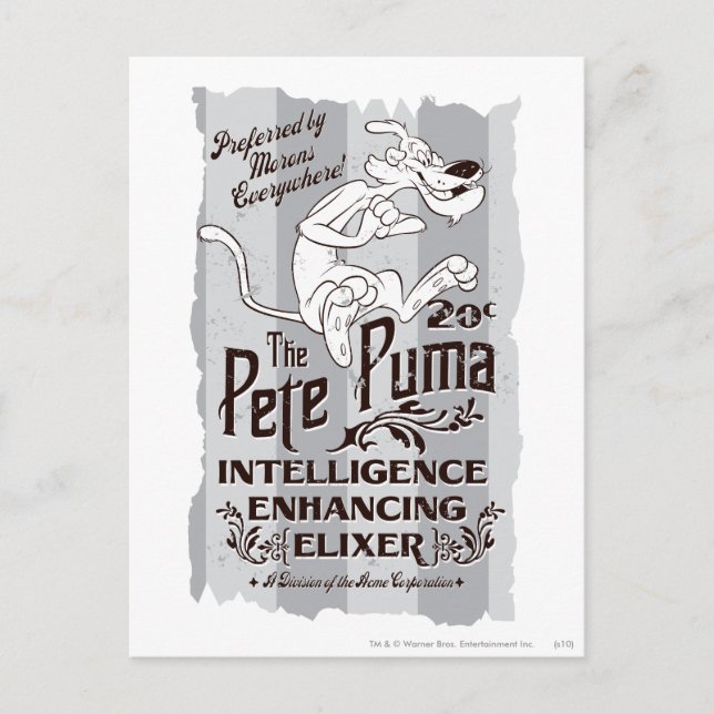 Pete Puma Intelligence Elixer Postcard (Front)