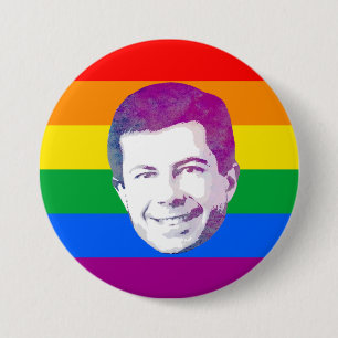 Pete Rainbow Stripes 7.5 Cm Round Badge