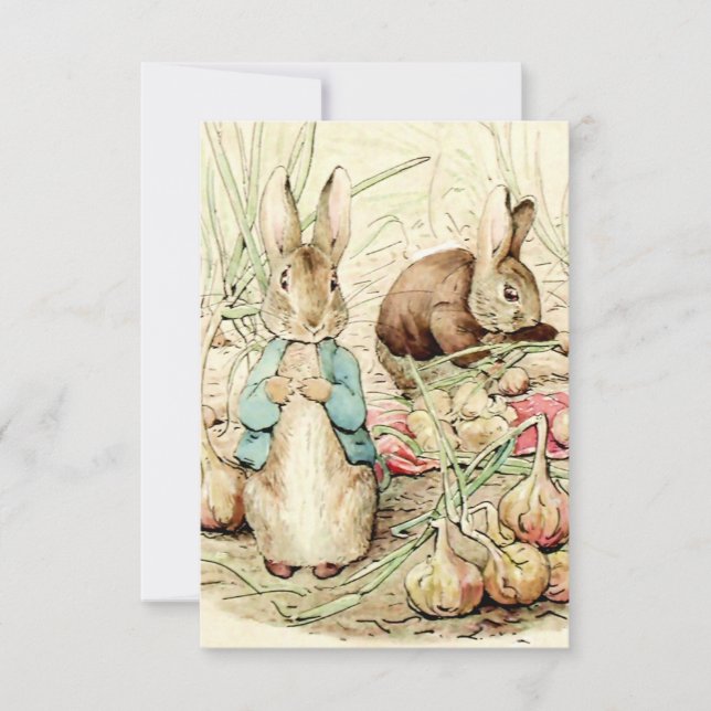 Peter and Benjamin Gather Onions by Beatrix Potter Thank You Card (Front)