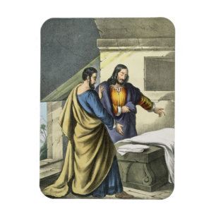 Peter and John at the Sepulchre, from a bible prin Magnet