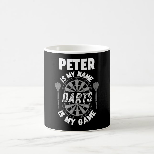 Peter darts fan personalised name shirt coffee mug (Center)