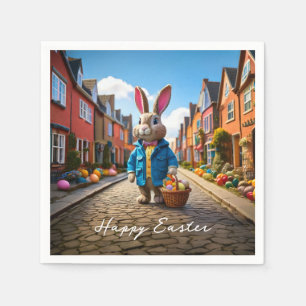 Peter Easter Bunny Easter Egg Basket Happy Easter Napkin