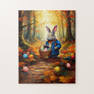 Peter Easter Bunny with Easter Egg Basket Jigsaw Puzzle