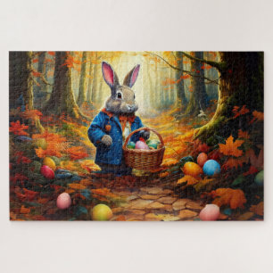Peter Easter Bunny with Easter Egg Basket Jigsaw Puzzle