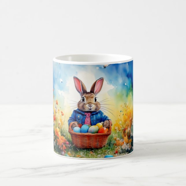 Peter Easter Bunny with Easter Eggs Coffee Mug (Center)