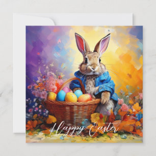 Peter Easter Bunny with Easter Eggs Happy Easter