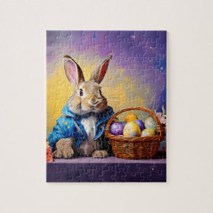 Peter Easter Bunny with Easter Eggs Jigsaw Puzzle