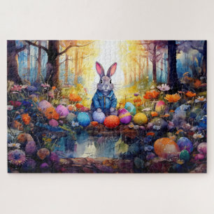 Peter Easter Bunny with Easter Eggs Jigsaw Puzzle