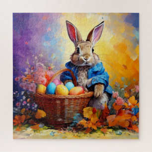 Peter Easter Bunny with Easter Eggs Jigsaw Puzzle