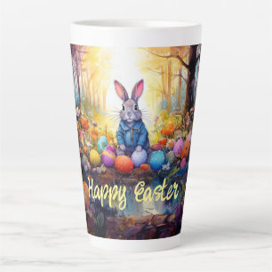 Peter Easter Bunny with Easter Eggs Latte Mug