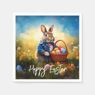 Peter Easter Bunny with Easter Eggs Napkin