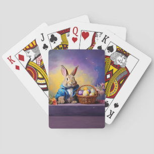 Peter Easter Bunny with Easter Eggs Playing Cards