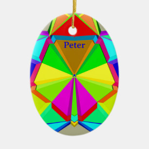 PETER ~ EASTER EGG ~ POLYHEDRON Many Colours ~ Ceramic Tree Decoration