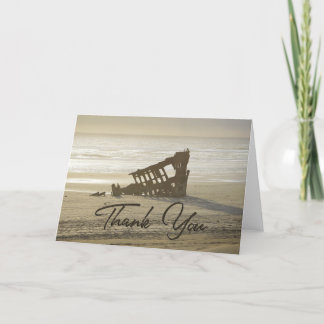 Peter Iredale Beach Photo Thank You Card