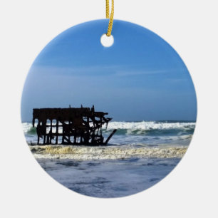 Peter Iredale Shipwreck, Oregon Coast Ceramic Tree Decoration